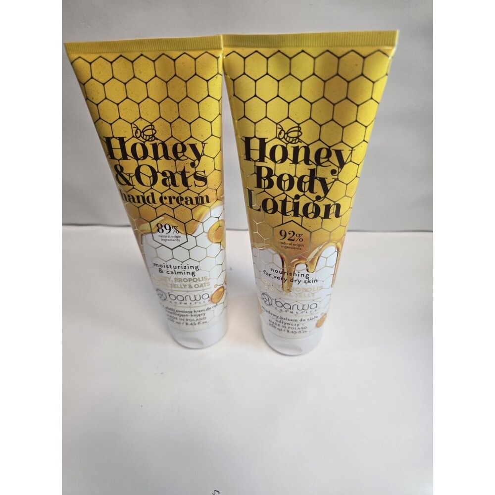 Barwa Honey Body Lotion & Honey Oats Hand Cream Set 2-Pack 8.45 fl oz Each New